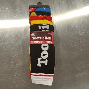 Tootsie Roll Men's Casual Crew Socks - Black, Red, Yellow